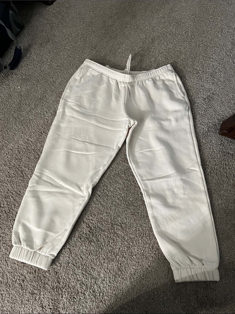 Women’s Ivory Jogger Sweatpants - Comfortable Everyday Bottoms size Medium